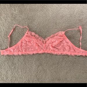Pink lace bra